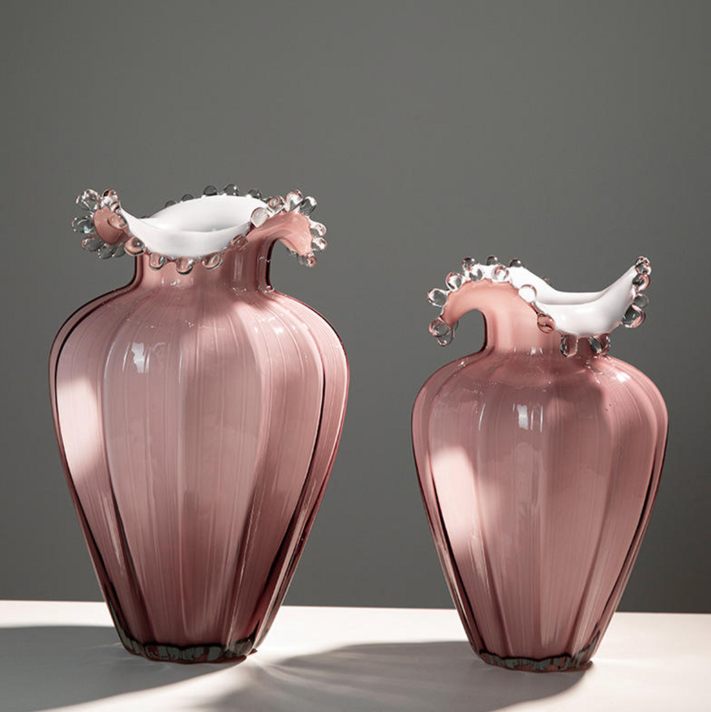 Pink Grape Water Droplet Glass Vase