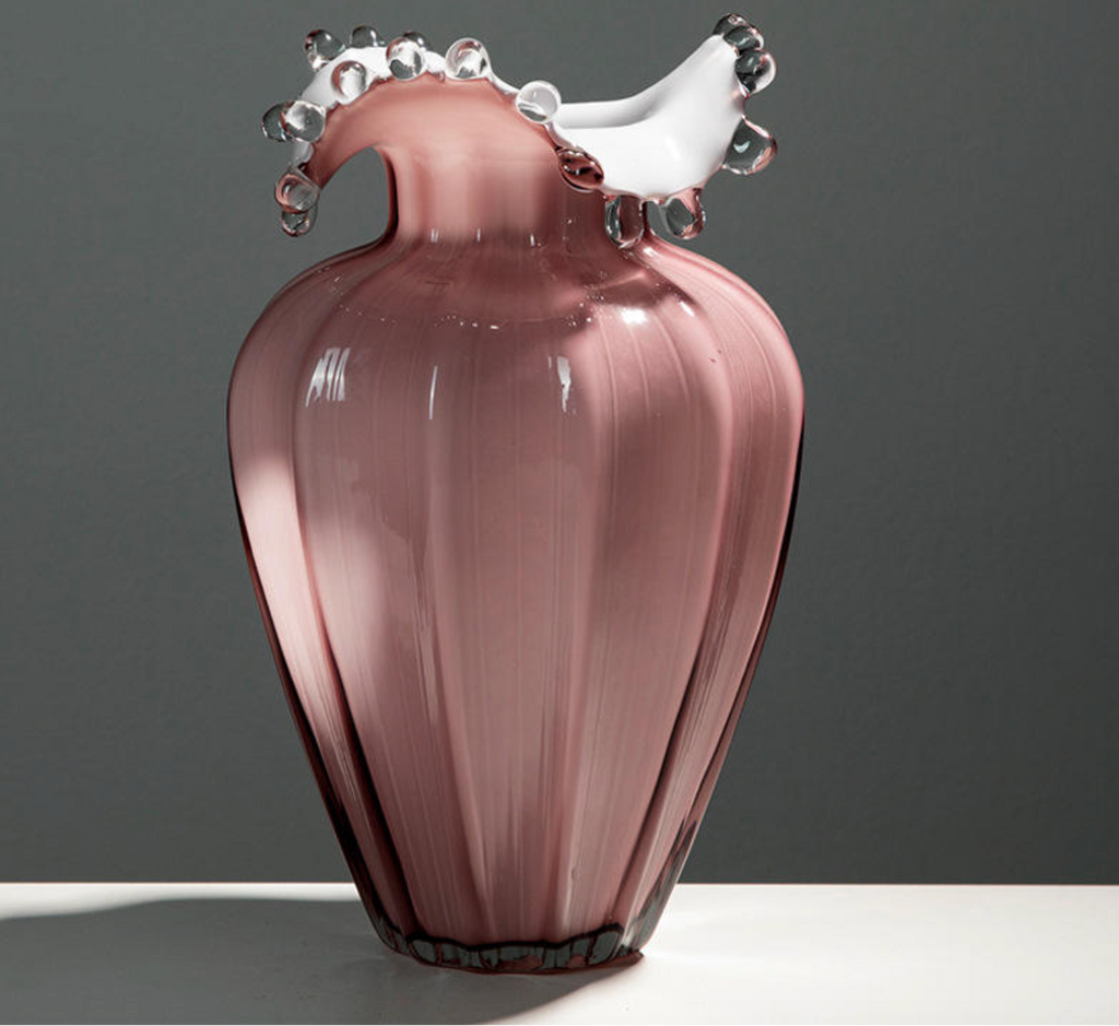 Pink Grape Water Droplet Glass Vase