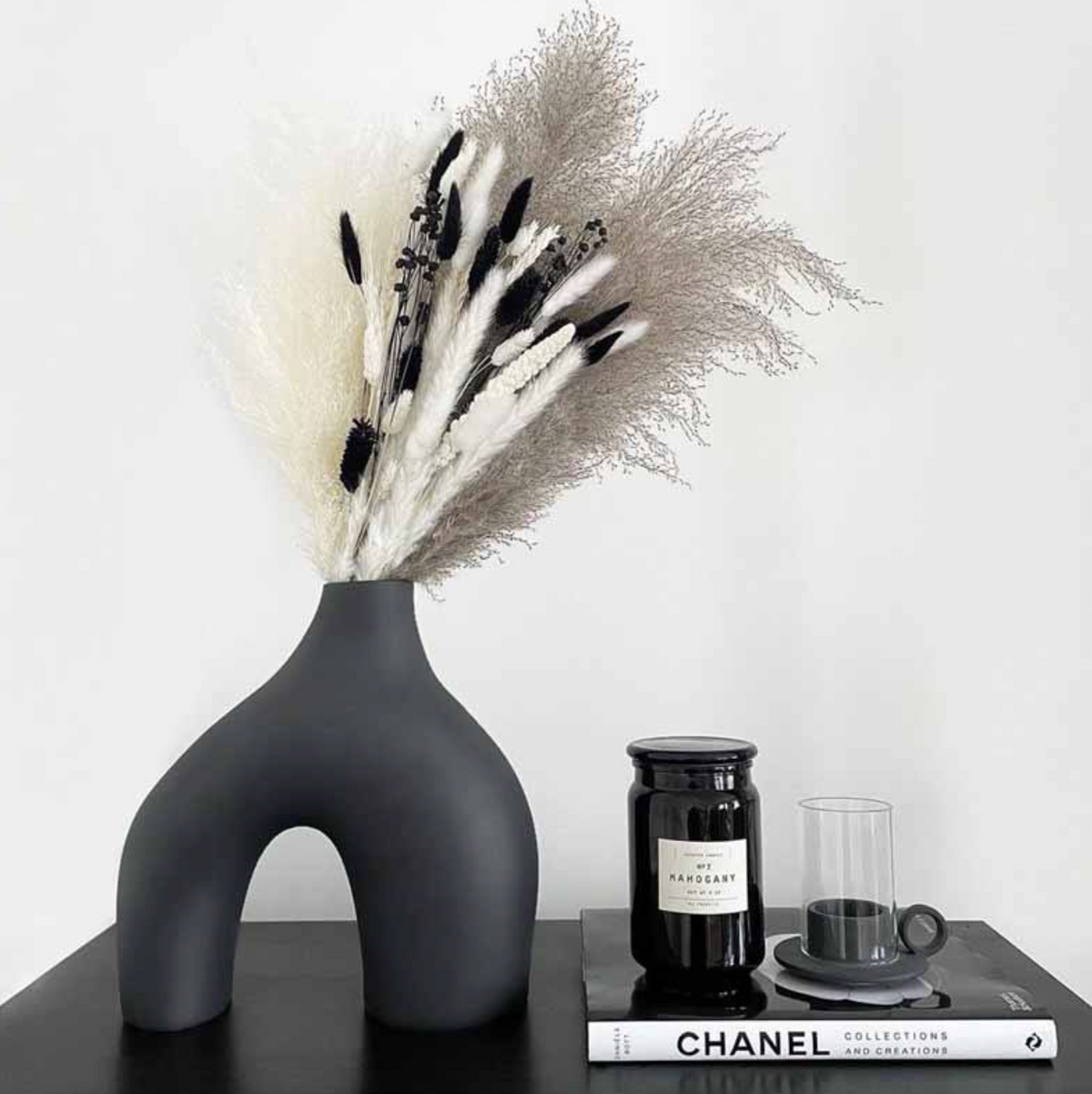 Nordic Black & White Ceramic Vase