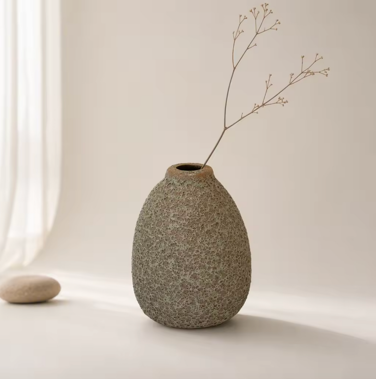 Nordic Wabi-Sabi Bubble Glaze Ceramic Vase