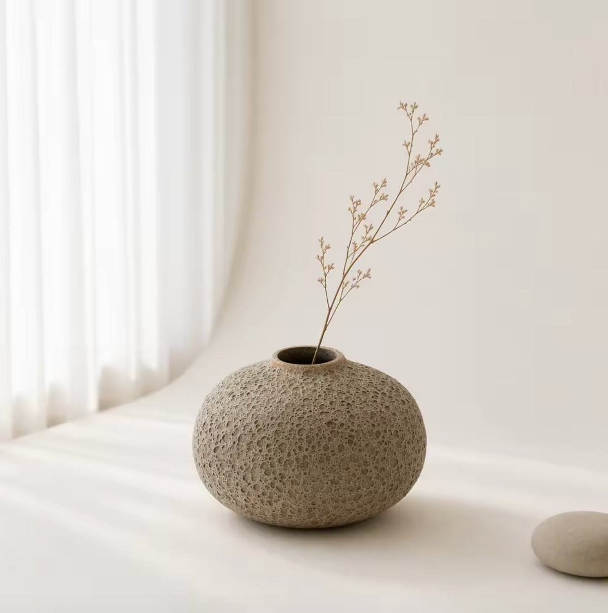 Nordic Wabi-Sabi Bubble Glaze Ceramic Vase
