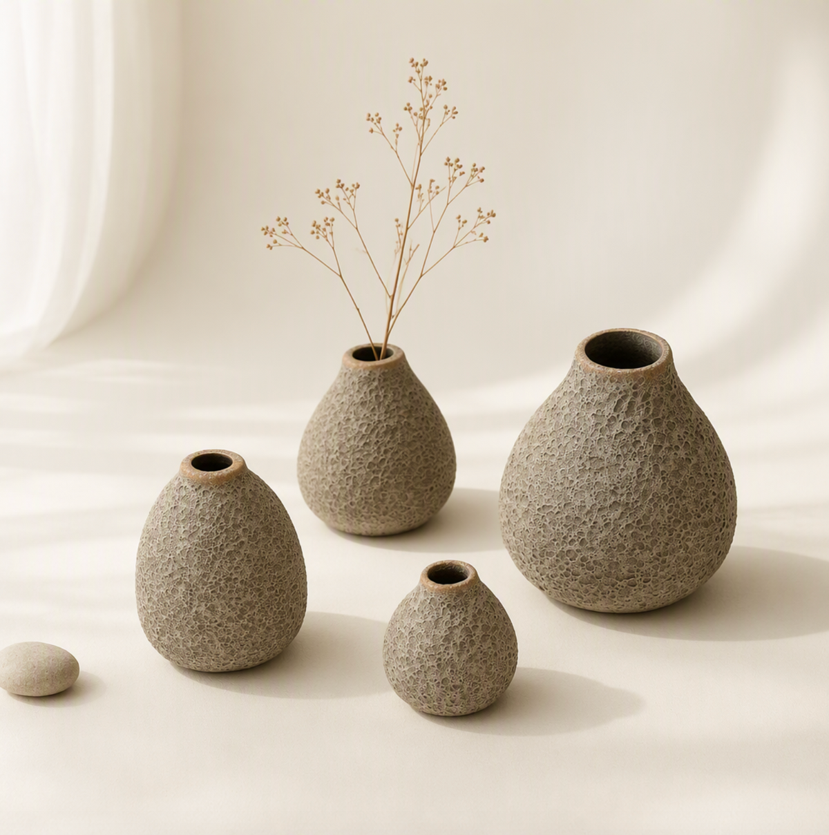 Nordic Wabi-Sabi Bubble Glaze Ceramic Vase
