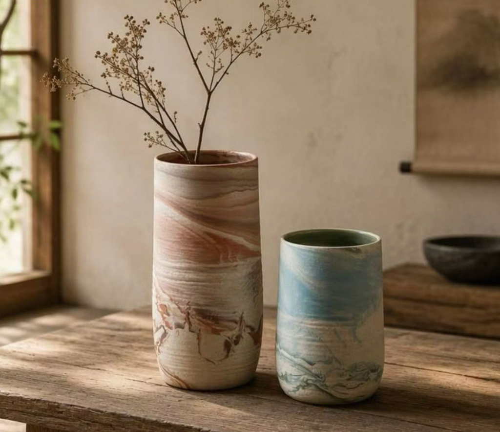 Wabi-Sabi Rustic Nordic Ceramic Tabletop Vase