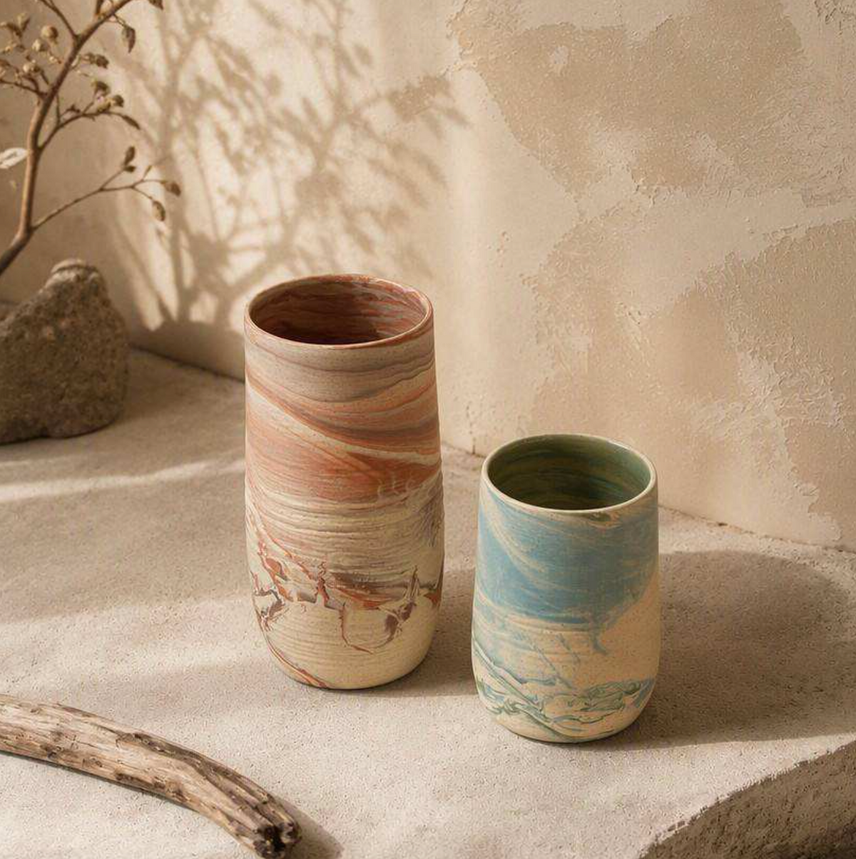 Wabi-Sabi Rustic Nordic Ceramic Tabletop Vase