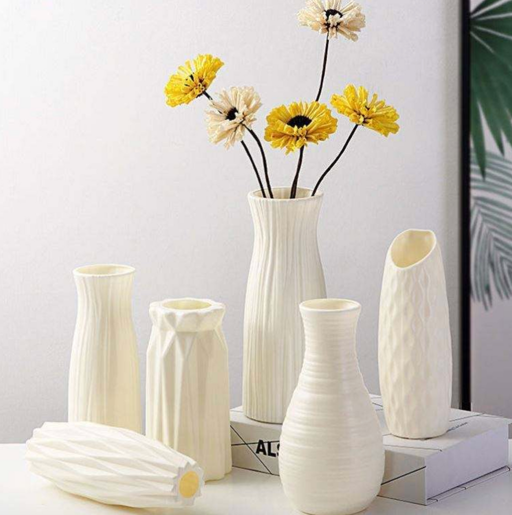 Modern Ceramic-Look Plastic Vase