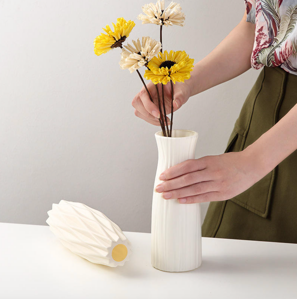Modern Ceramic-Look Plastic Vase