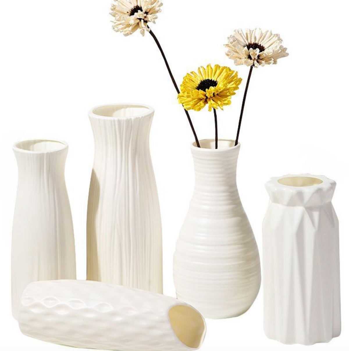 Modern Ceramic-Look Plastic Vase