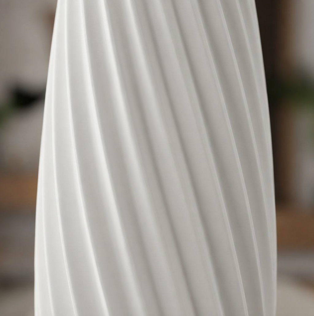 Modern Nordic White Twisted Texture Plastic Vase