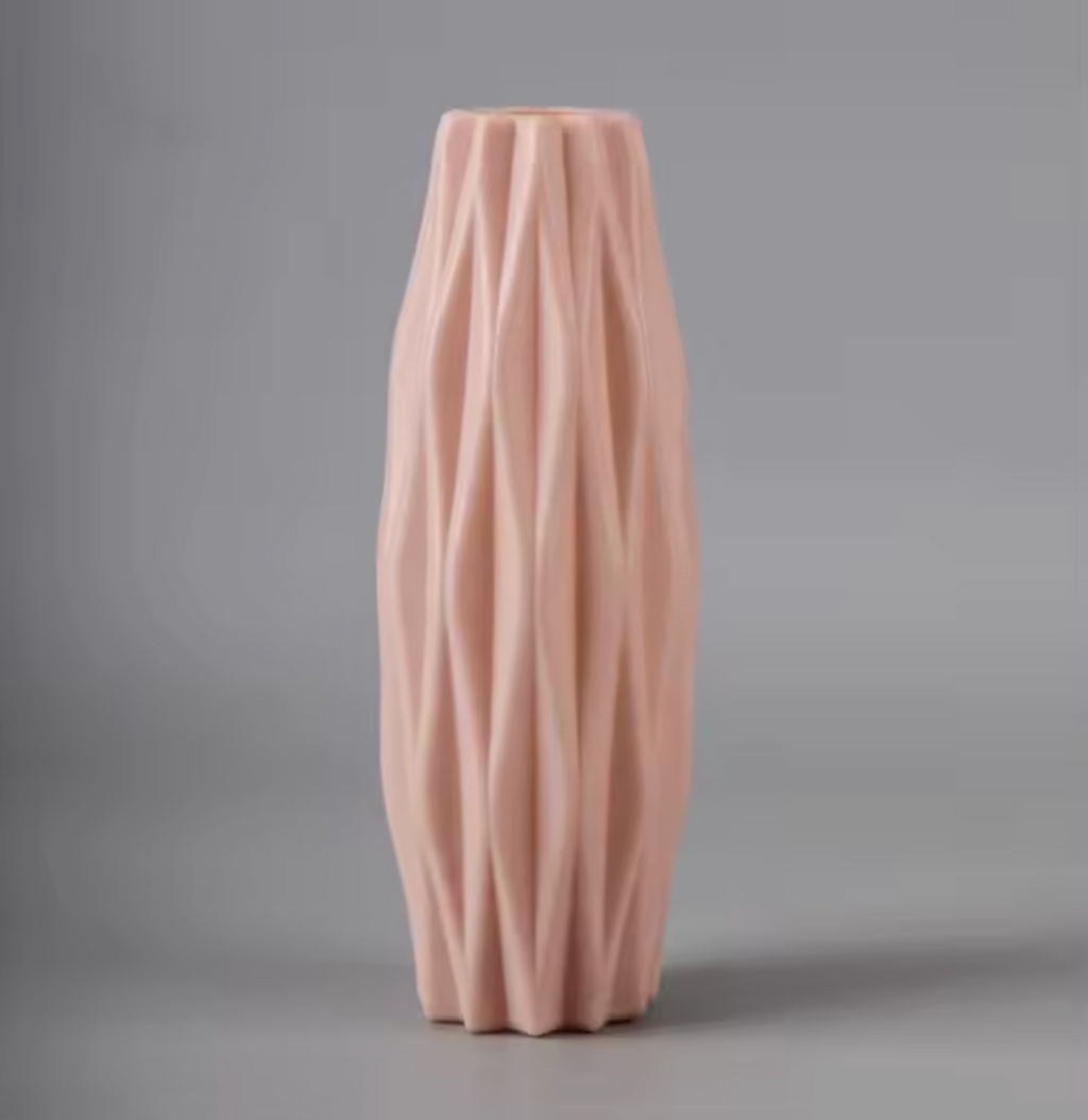 Modern Nordic White Twisted Texture Plastic Vase