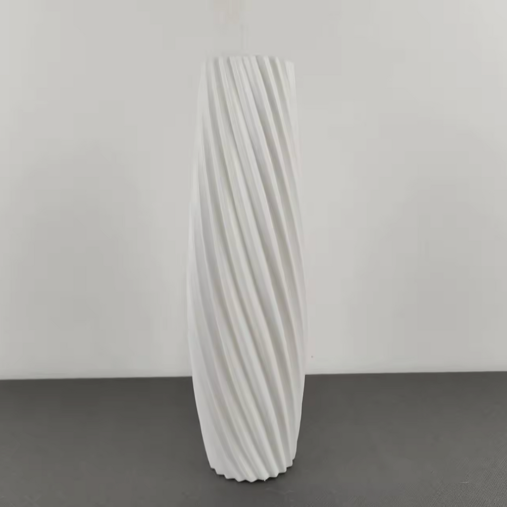 Modern Nordic White Twisted Texture Plastic Vase