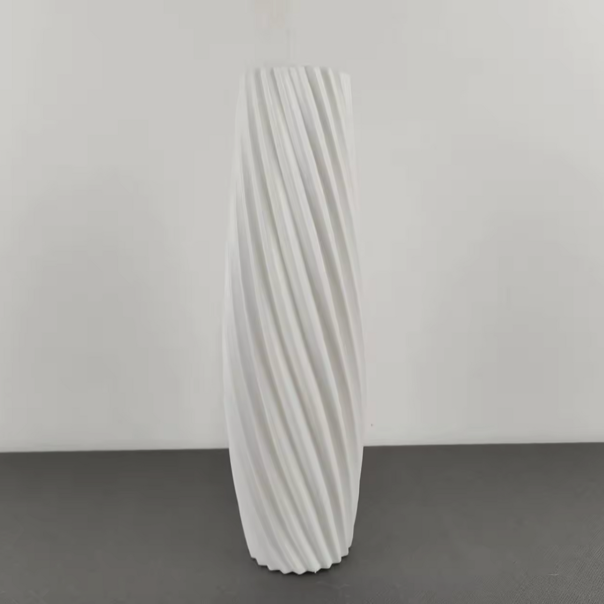 Modern Nordic White Twisted Texture Plastic Vase