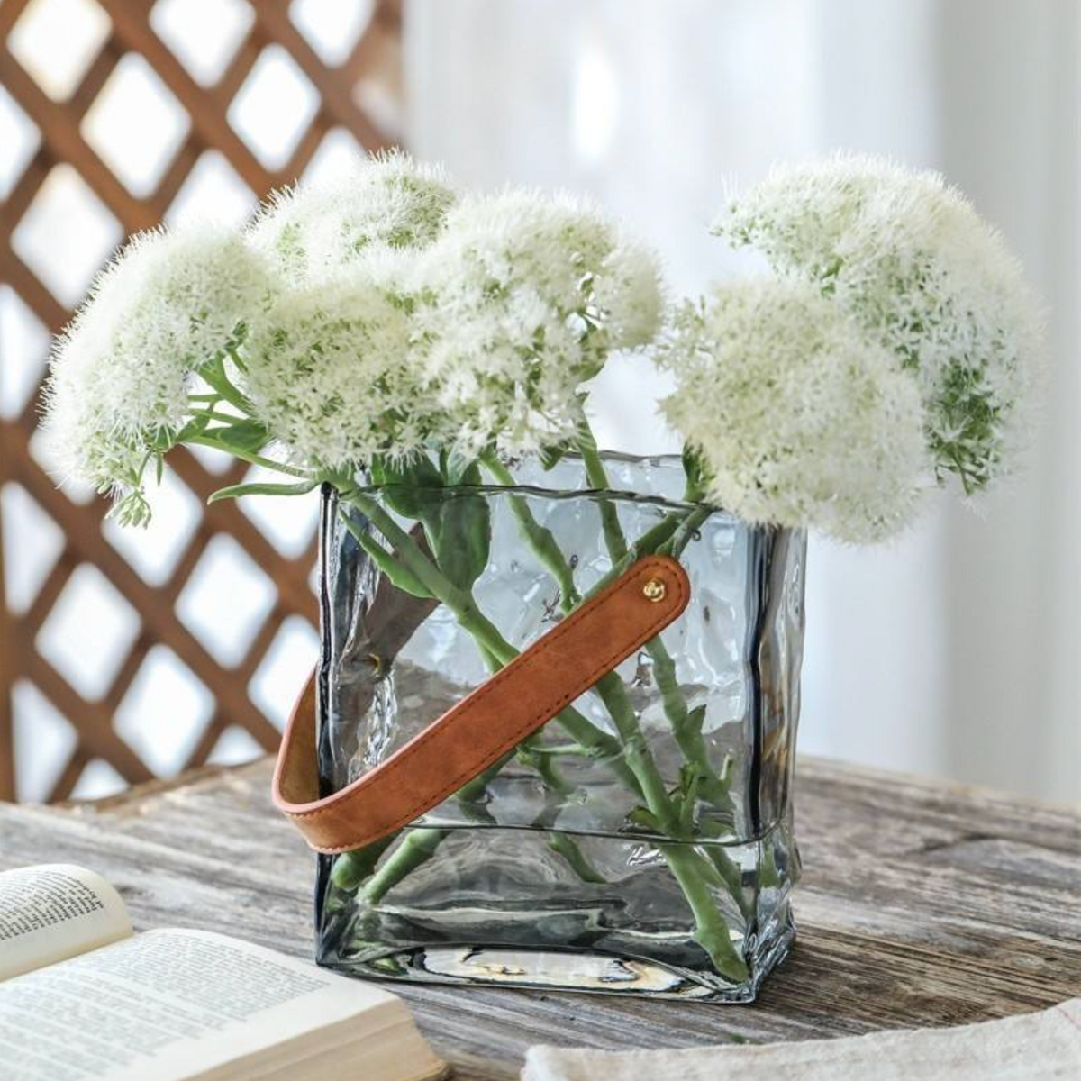Handbag-Shaped Glass-Effect Vase