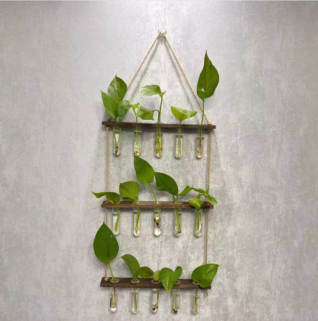 Double-Tier Hanging Glass Vase
