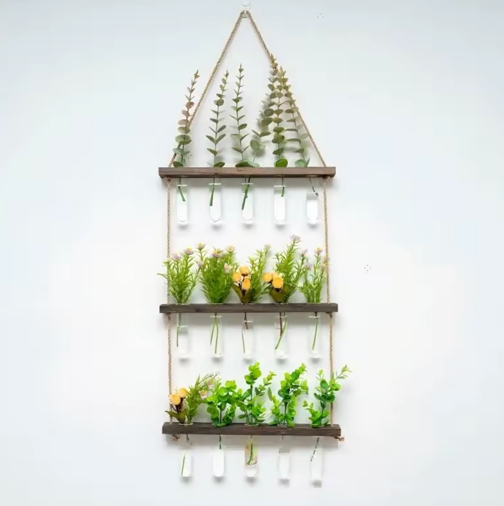 Double-Tier Hanging Glass Vase