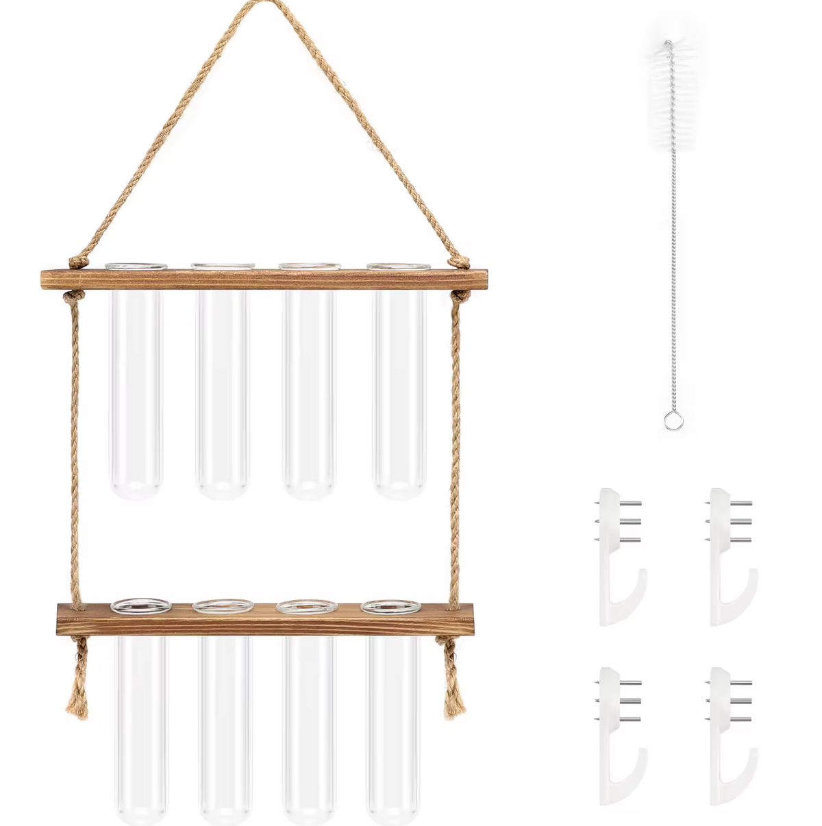 Double-Tier Hanging Glass Vase